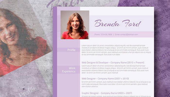 14 Free Purple Themed CV Template Word